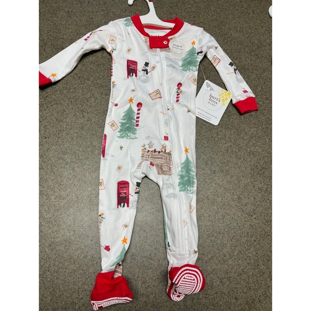 Christmas zip closure sleeper Burt's Bees‎ Letters to Sanra 3-6 Months. NWT